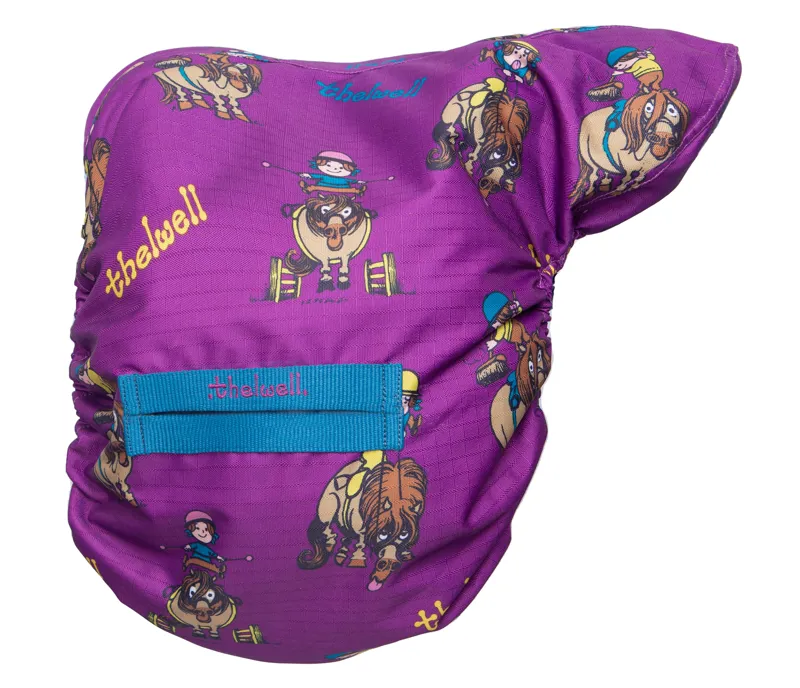Hy Equestrian Thelwell Collection Pony Friends Saddle Cover - Purple/Blue