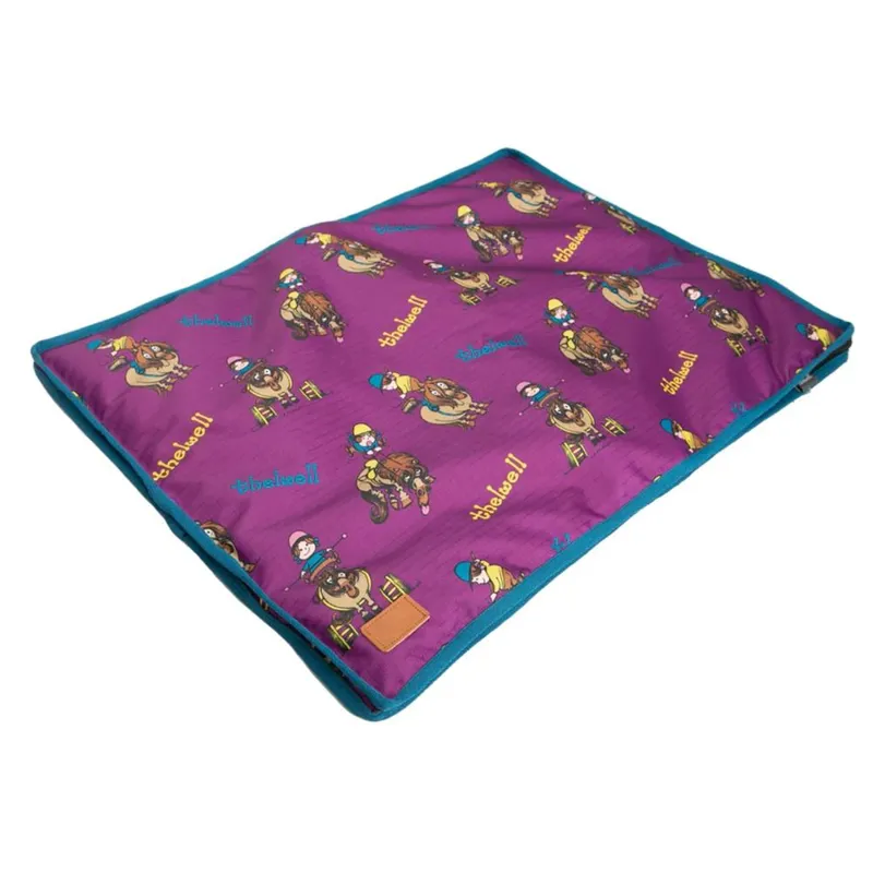 Benji and Flo Thelwell Collection Pony Friends Dog Bed - Imperial Purple/Pacific Blue