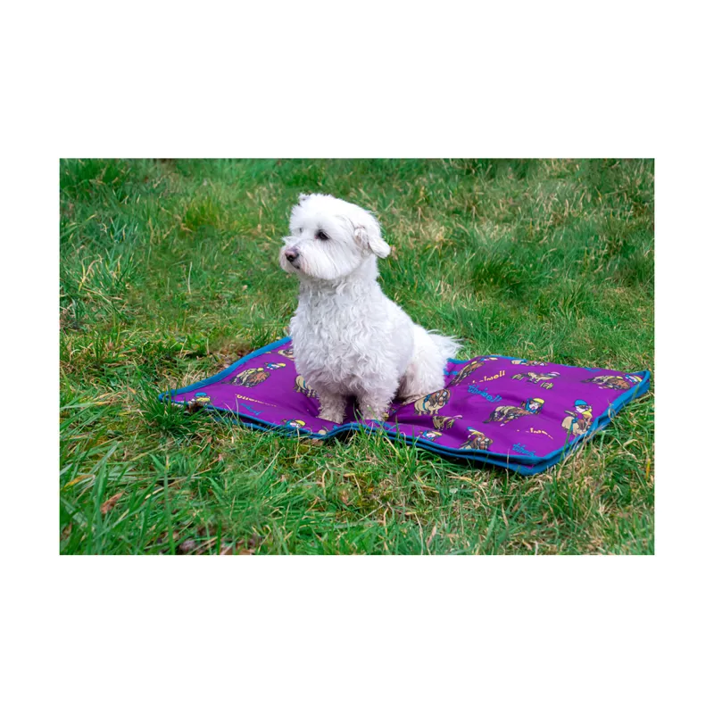 Benji and Flo Thelwell Collection Pony Friends Dog Bed - Imperial Purple/Pacific Blue-2