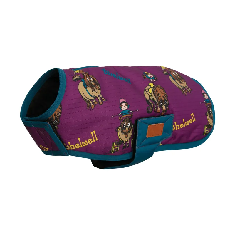 Benji and Flo Thelwell Collection Pony Friends Dog Coat - Imperial Purple/Pacific Blue
