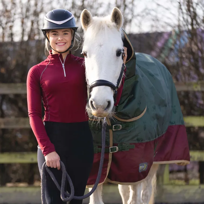 StormX Original Divine Deer 200g Combi Turnout Rug - Moss/Merlot/Fawn-1