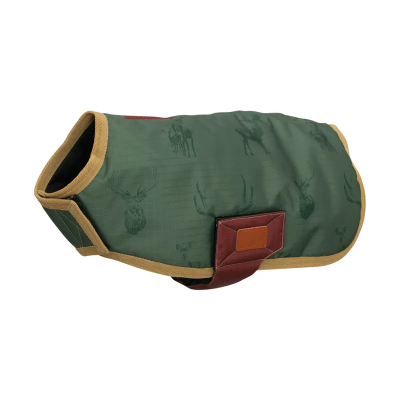 Benji and Flo Divine Deer Dog Coat - Moss/Merlot/Fawn
