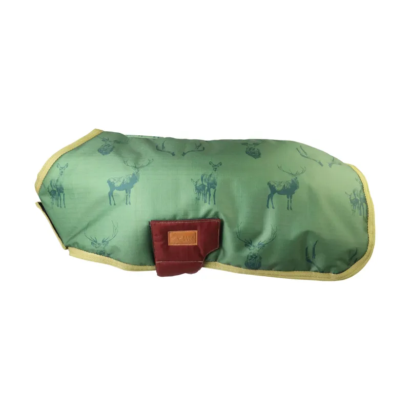 Benji and Flo Divine Deer Dog Coat - Moss/Merlot/Fawn-1