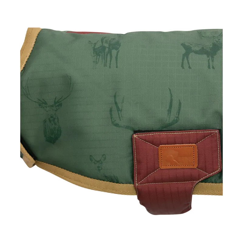 Benji and Flo Divine Deer Dog Coat - Moss/Merlot/Fawn-2