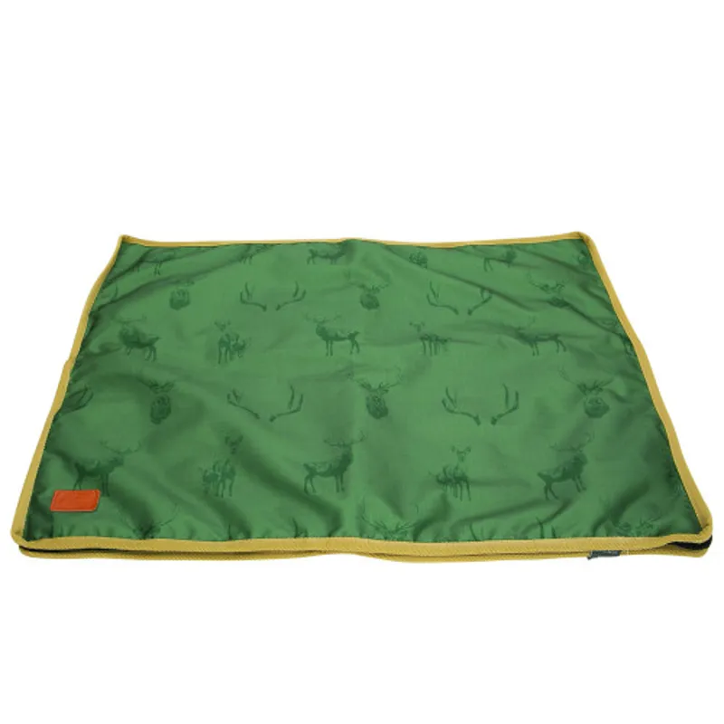 Benji and Flo Divine Deer Dog Bed - Moss/Merlot/Fawn