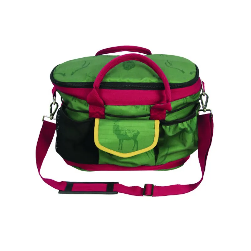 Hy Equestrian Divine Deer Grooming Bag - Moss/Merlot/Fawn