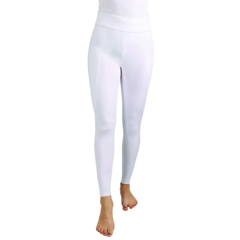 Hy Equestrian Melton Riding Tights - White-1