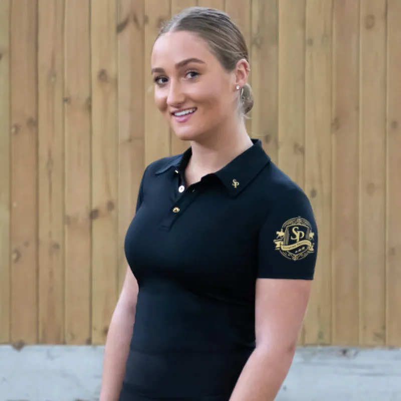 Supreme Products Active Show Rider Polo Shirt - Black/Gold