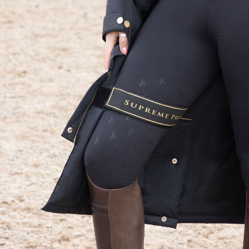 Supreme Products Active Show Rider Waterproof Coat - Black/Gold-3