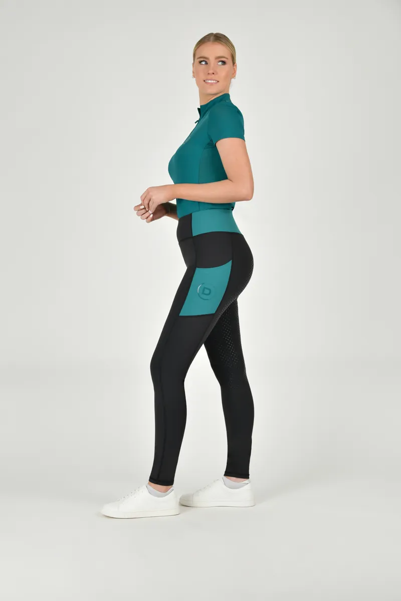 Dublin Everyday Riding Tights - Black/Deep Lake-3