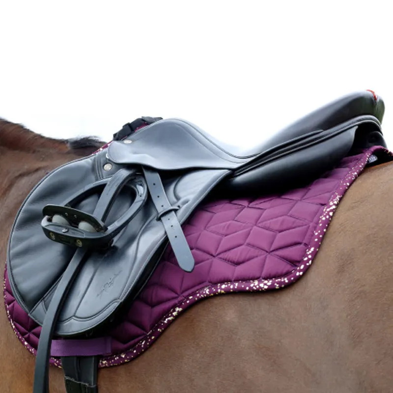 Hy Equestrian Enchanted Collection Saddle Pad - Plum/Rose Gold-2