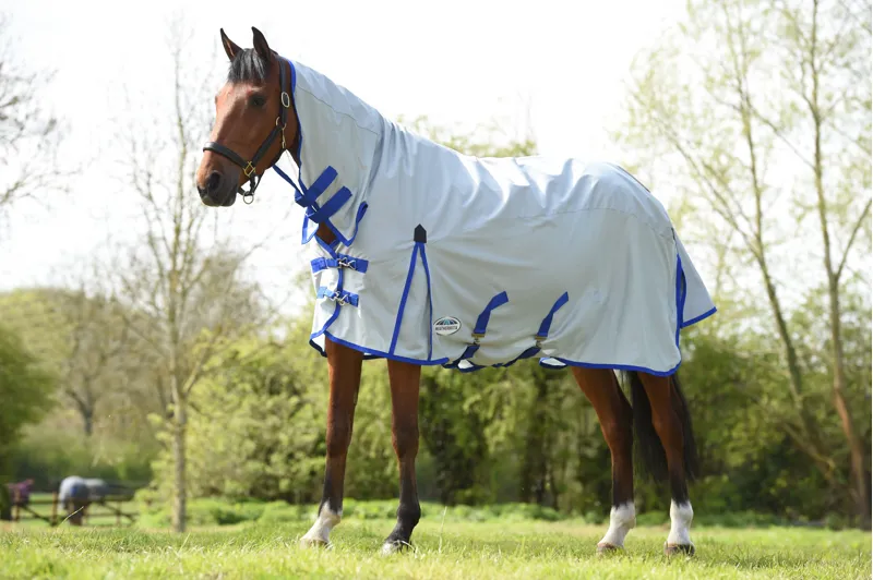 WeatherBeeta ComFiTec 600d Mesh II Combo Neck Fly Rug - Silver-2