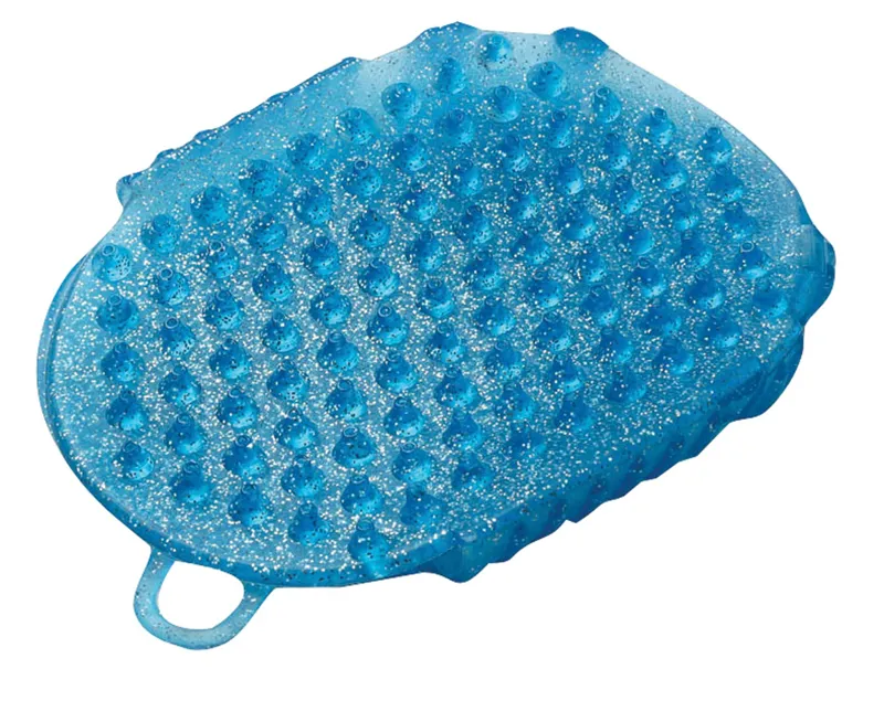 Roma Glitter Double Sided Massage Mitt - Blue