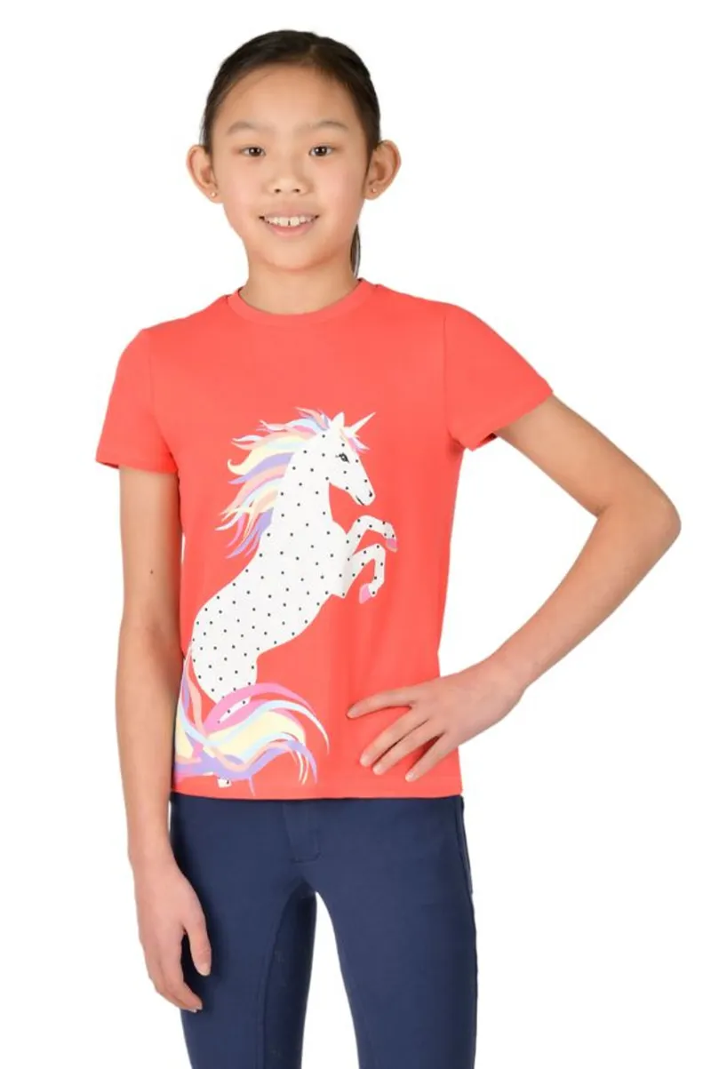Dublin Children's Tilly Tee - Coral Rainbow Horse