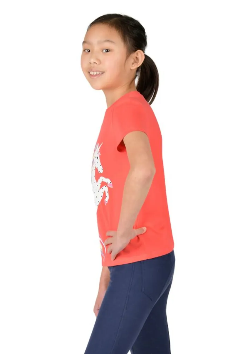 Dublin Children's Tilly Tee - Coral Rainbow Horse-1