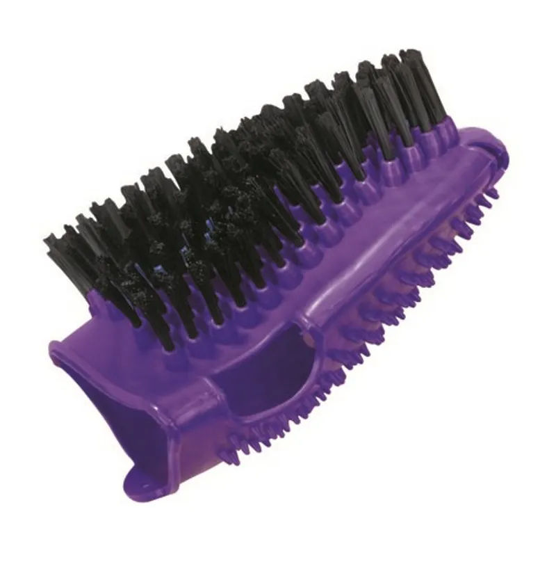 Roma Bristle Back Grooming Mitt - Purple