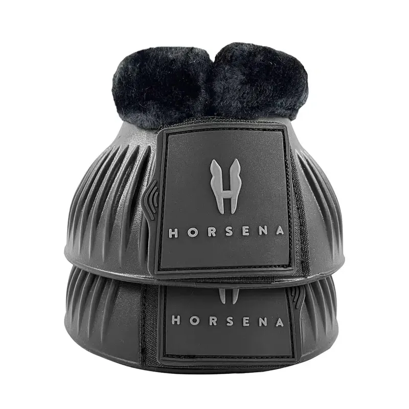 Horsena Pro-Light Faux Fur Over Reach Boots - Black/Black-1