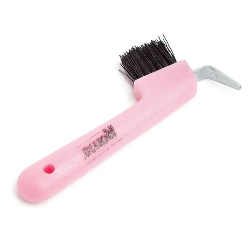 Roma Deluxe Hoof Pick With Brush - Dark Pink