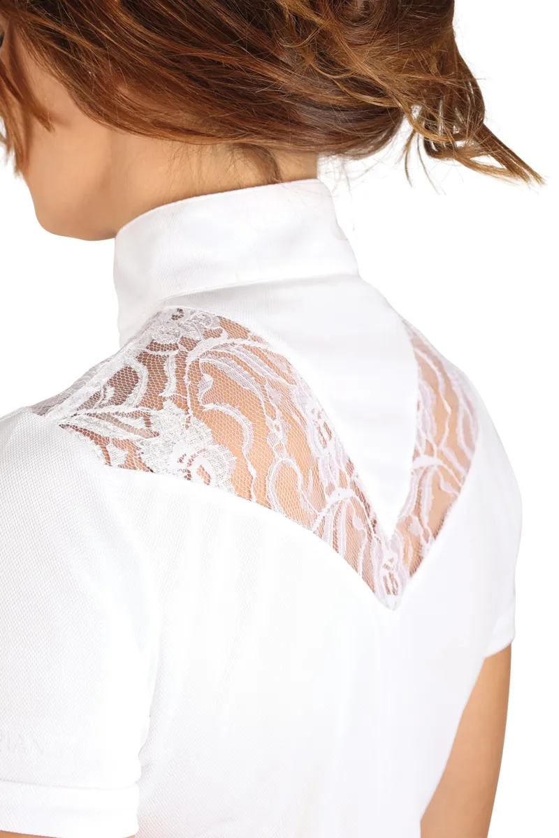Hy Equestrian Lesley Show Shirt - White-3