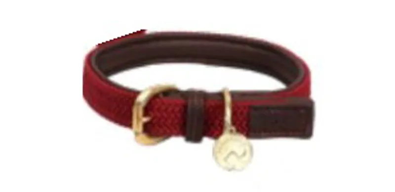 Benji and Flo Interlaced Dog Collar - Burgundy
