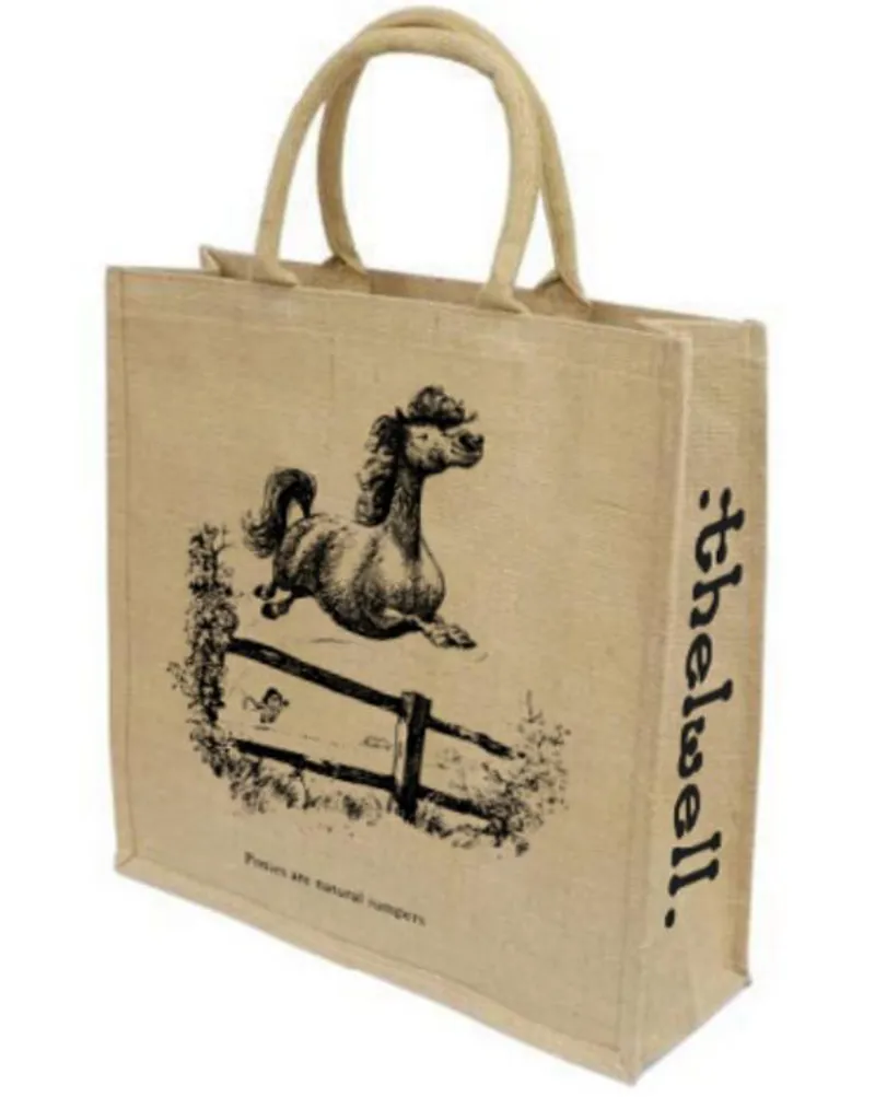 Hy Equestrian Thelwell Collection Hessian Bag - Natural Jumper