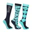 HYCONIC Pattern Socks - Pack of 3 - Adult 4-8 UK - Navy/Teal