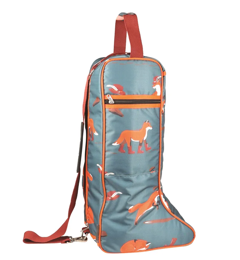 Hy Equestrian Frivolous Fox Boot Bag - Green/Red/Pumpkin