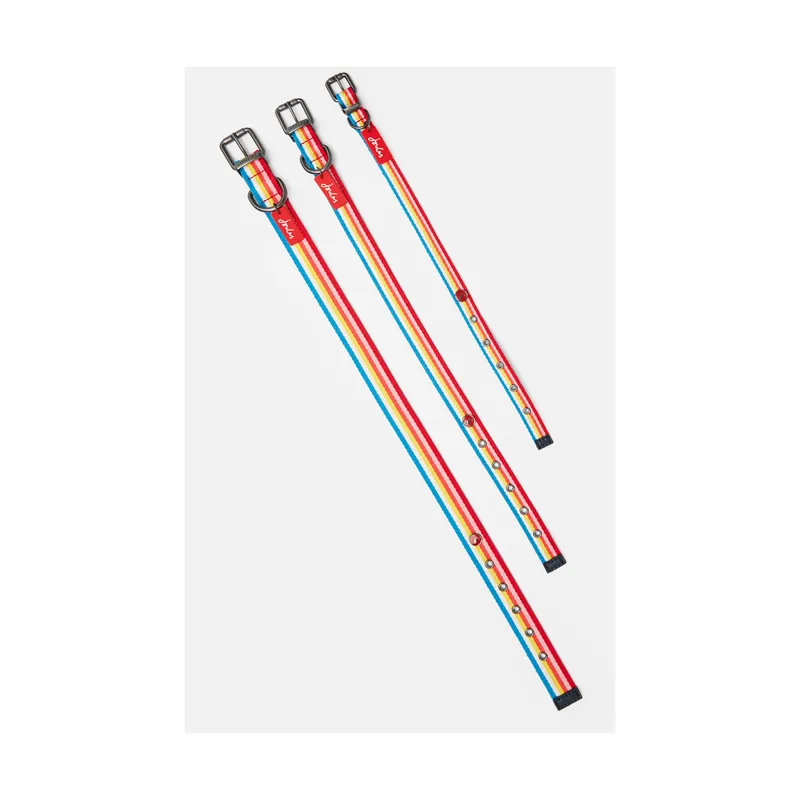 Joules Rainbow Stripe Dog Collar - Small-5