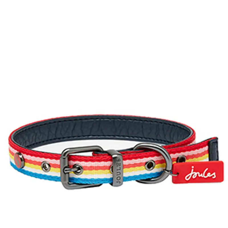 Joules Rainbow Stripe Dog Collar - Small-1