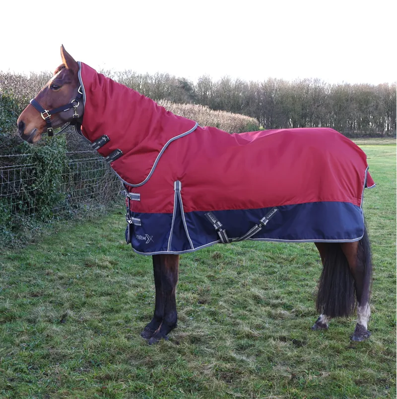 StormX Empra 200g Turnout Rug with Detachable Neck - Burgundy