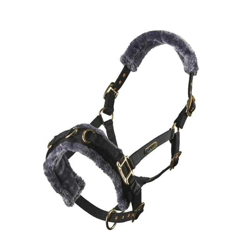 Shires Fleece Lined Lunge Cavesson - Black