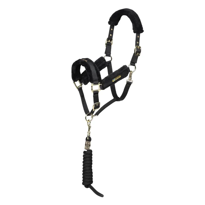 Shires ARMA Logo Headcollar and Lead Rope - Black - Full - Unboxed