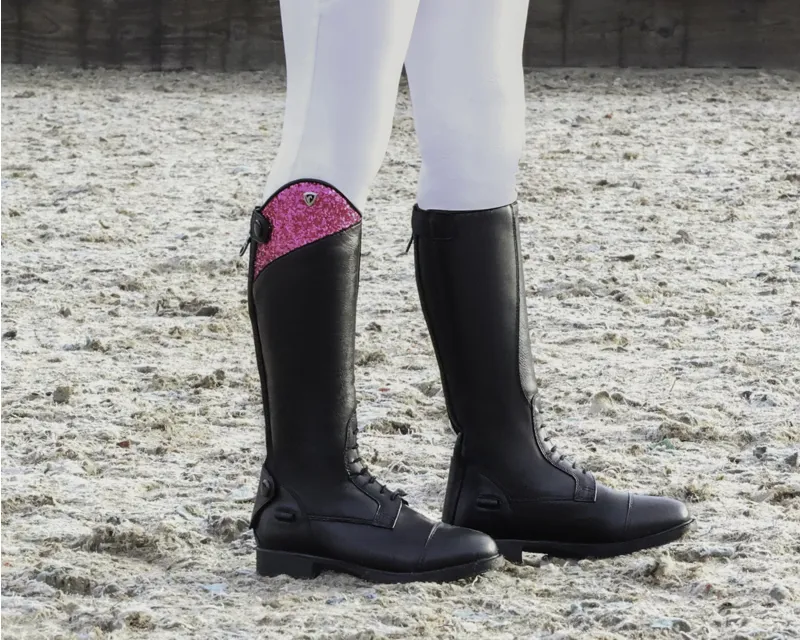 Hy Equestrian Eren Children's Riding Boot - Black/Pink-2