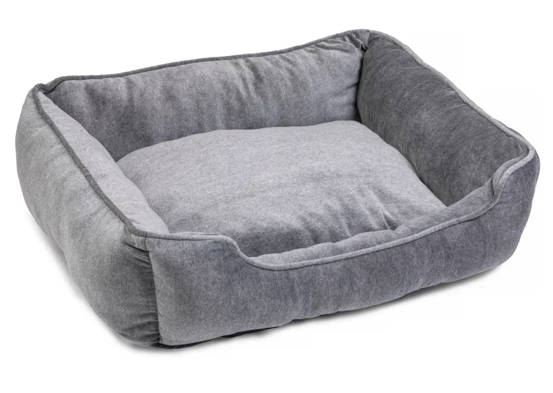 House of Paws Velvet Square Bed - Grey