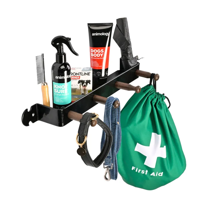 Stubbs Retro Coat Peg Shelfie - Black