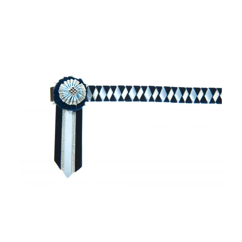ShowQuest Boston Brow Band - Navy/Pale Blue/Silver