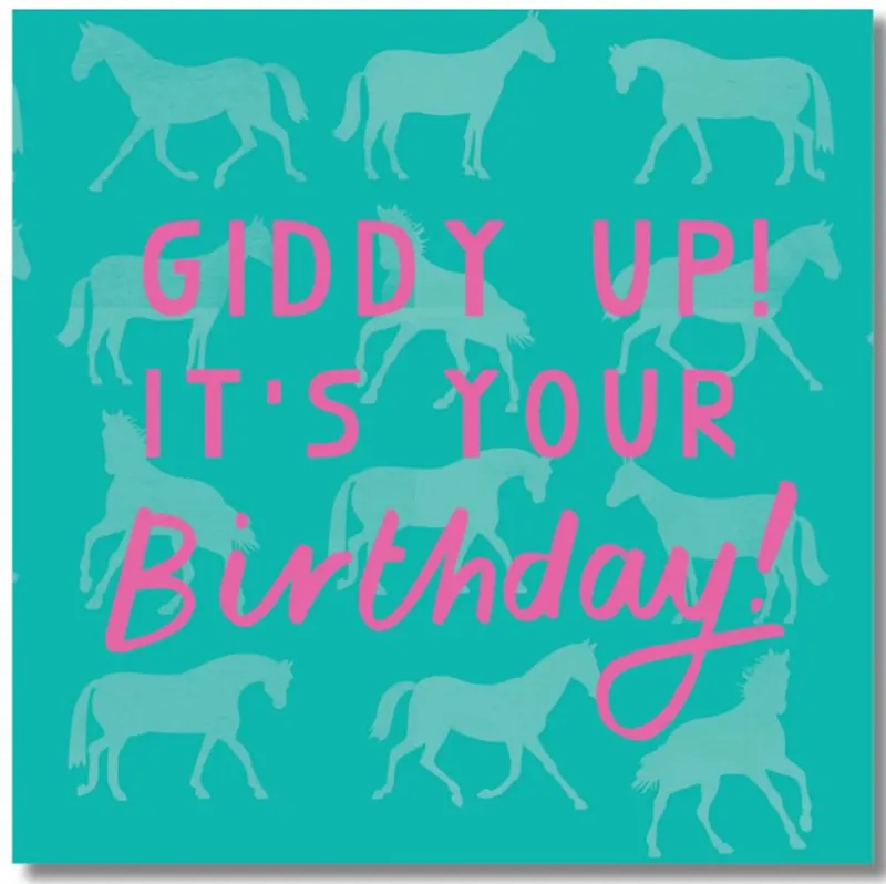 Gubblecote Beautiful Greetings Card - Giddy Up