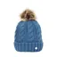 Hy Equestrian Melrose Cable Knit Bobble Hat - Petrol Blue