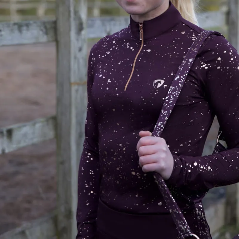Hy Equestrian Enchanted Collection Base Layer - Plum/Rose Gold-2