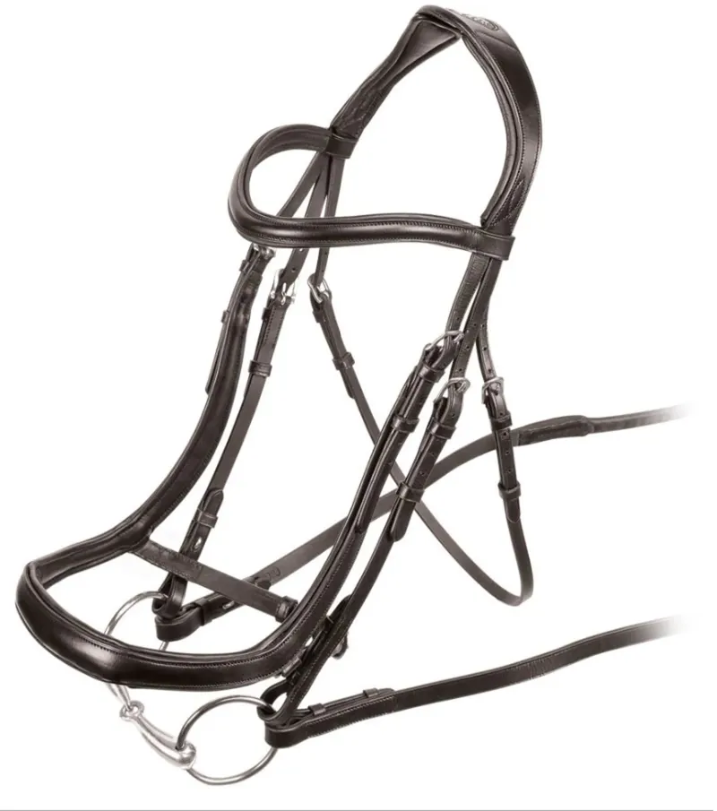 Shires Velociti RAPIDA Ergononic Curved Cavesson Bridle - Pony - Havana - Unboxed-1