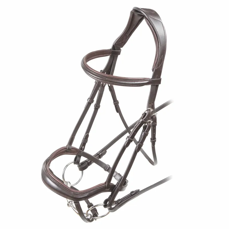 Shires Velociti RAPIDA Ergonomic Flash Bridle - Cob - Havana-1