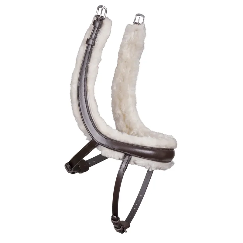 Shires Velociti Rapida Fleece Lined Curved Flash Noseband - Havana