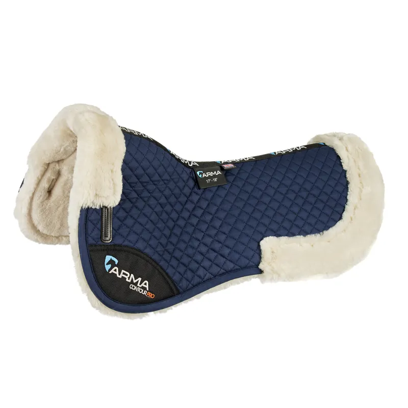 Shires ARMA Half Pad - Navy/Natural