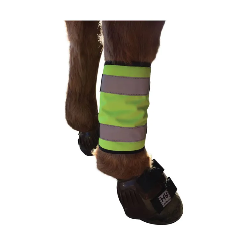 Hy Equestrian Viz Reflector Horse Leg Wraps - Yellow