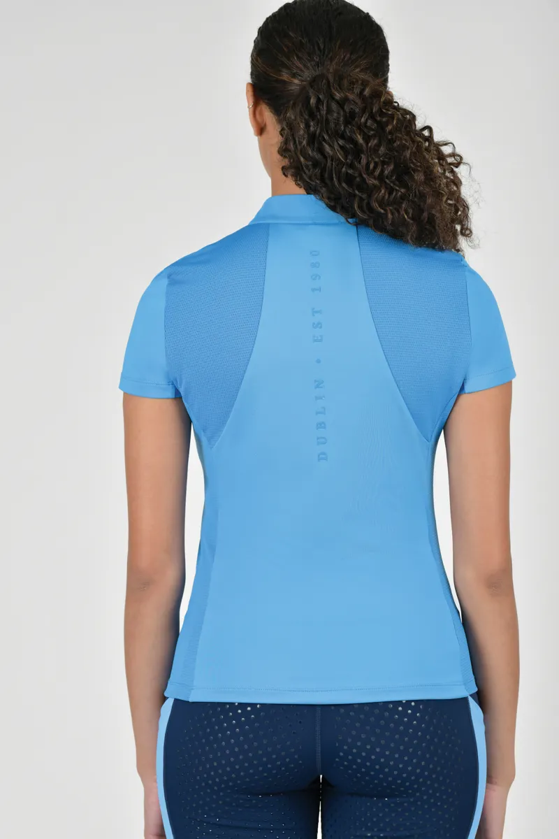 Dublin Tabby Short Sleeve Riding Top - Coastal Blue-4