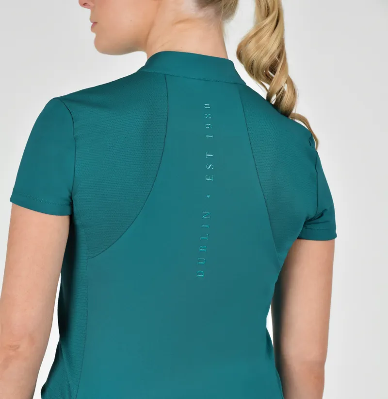 Dublin Tabby Short Sleeve Riding Top - Deep Lake-3