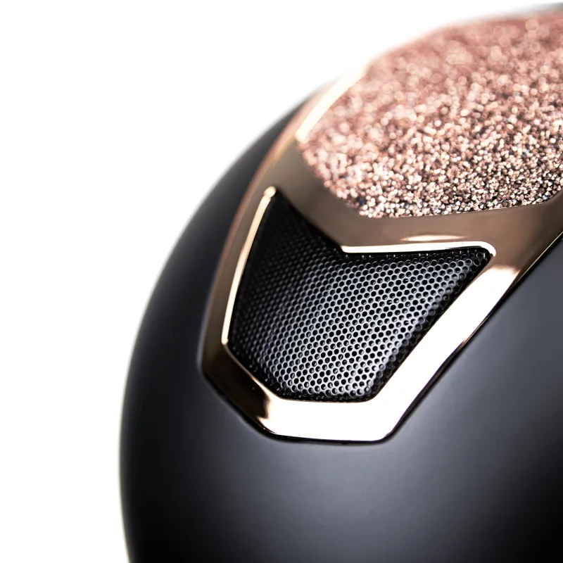 Shires Karben Valentina Riding Hat - 53-55cm - Black/Rose Gold-3