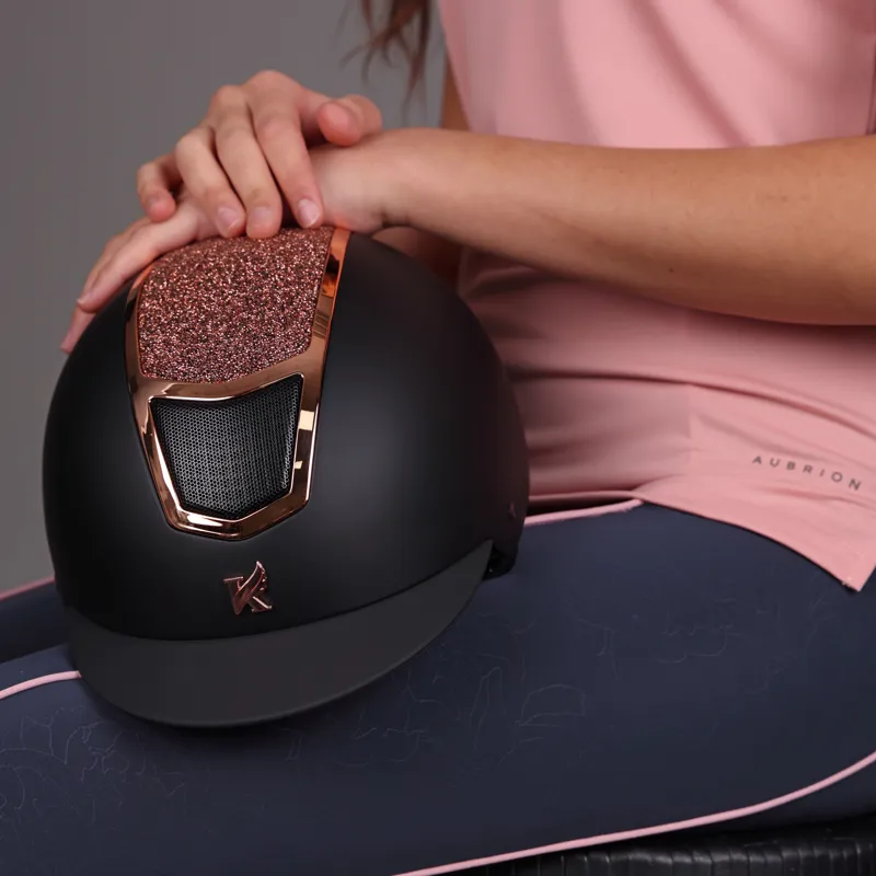 Shires Karben Valentina Riding Hat - 53-55cm - Black/Rose Gold-5