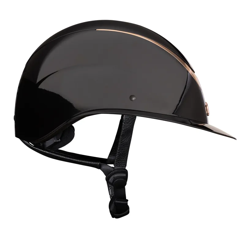 Shires Karben Alina Ellipse Wide Peak Riding Hat - Black/Rose Gold-2