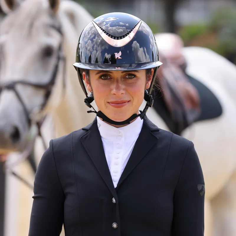 Shires Karben Alina Ellipse Riding Hat - 55-57cm - Black/Rose Gold-4